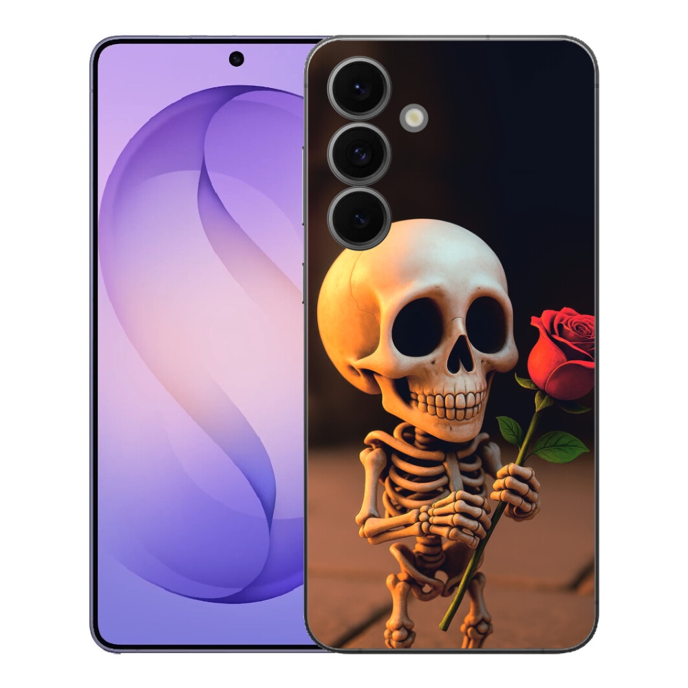 Gelový kryt mmCase na Samsung Galaxy S26 FE - kostlivec s růží