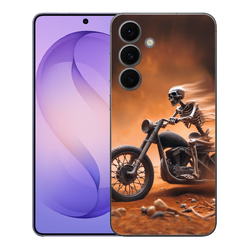 Gelový kryt mmCase na Samsung Galaxy S26 FE - kostra na motorce