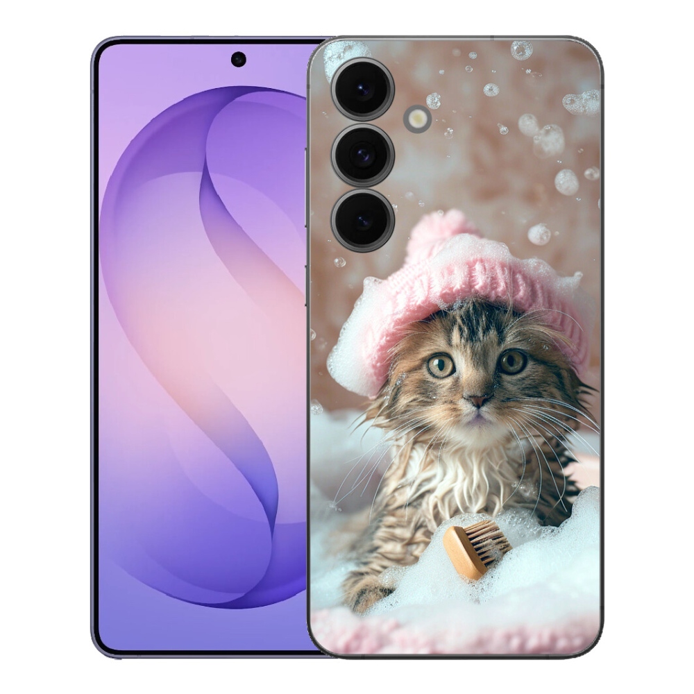 Gelový kryt mmCase na Samsung Galaxy S26 FE - kotě a koupel