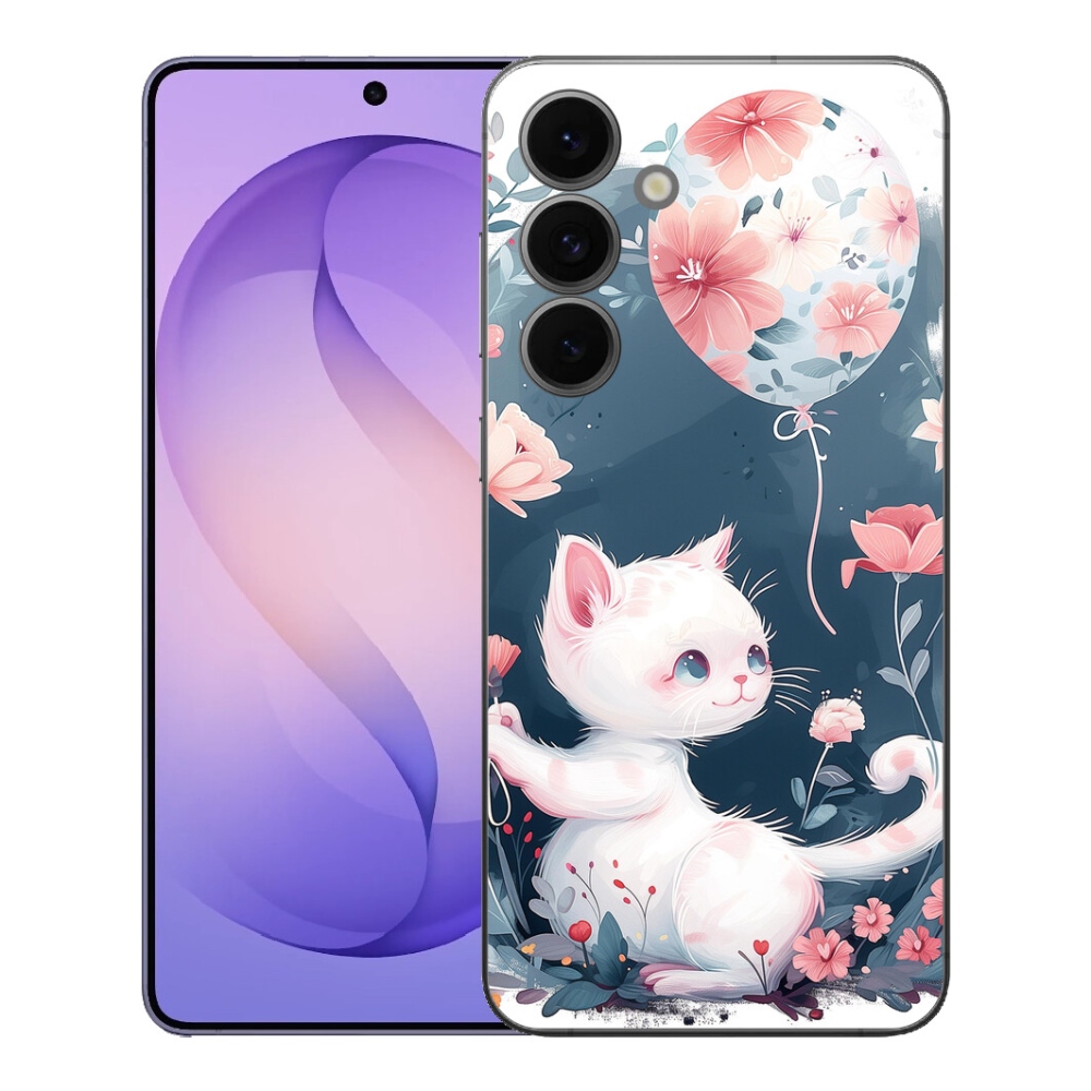 Gelový kryt mmCase na Samsung Galaxy S26 FE - kotě s balónkem