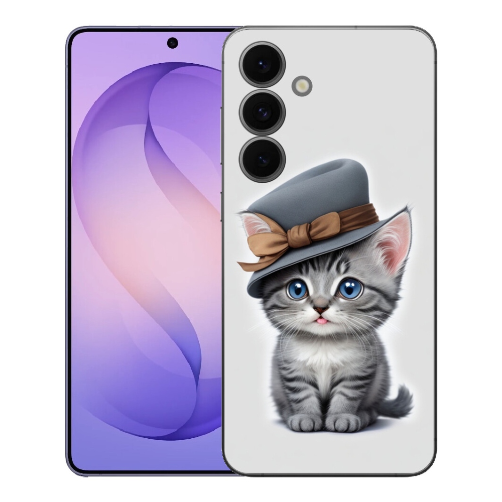 Gelový kryt mmCase na Samsung Galaxy S26 FE - kotě s kloboukem