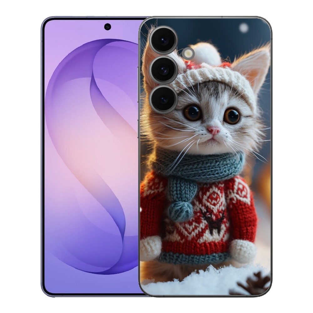 Gelový kryt mmCase na Samsung Galaxy S26 FE - kotě ve svetru