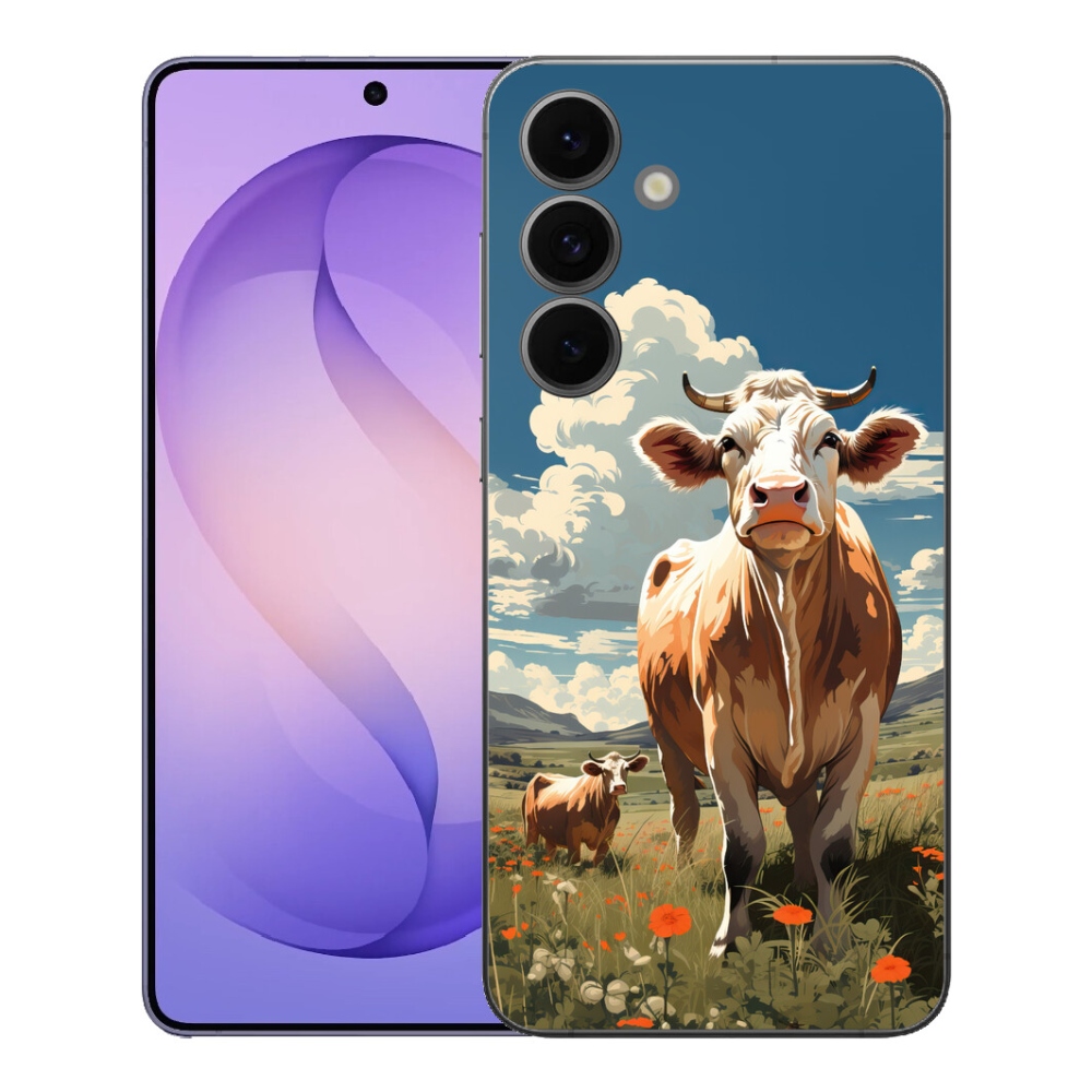 Gelový kryt mmCase na Samsung Galaxy S26 FE - krávy na louce