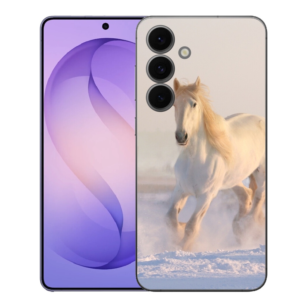 Gelový kryt mmCase na Samsung Galaxy S26 FE - kůň ve sněhu