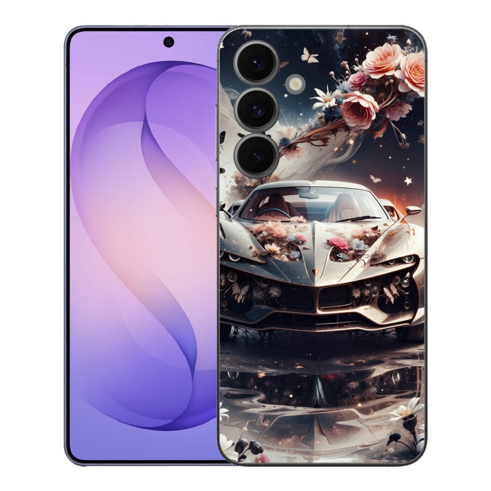 Gelový kryt mmCase na Samsung Galaxy S26 FE - květinový sportovní vůz