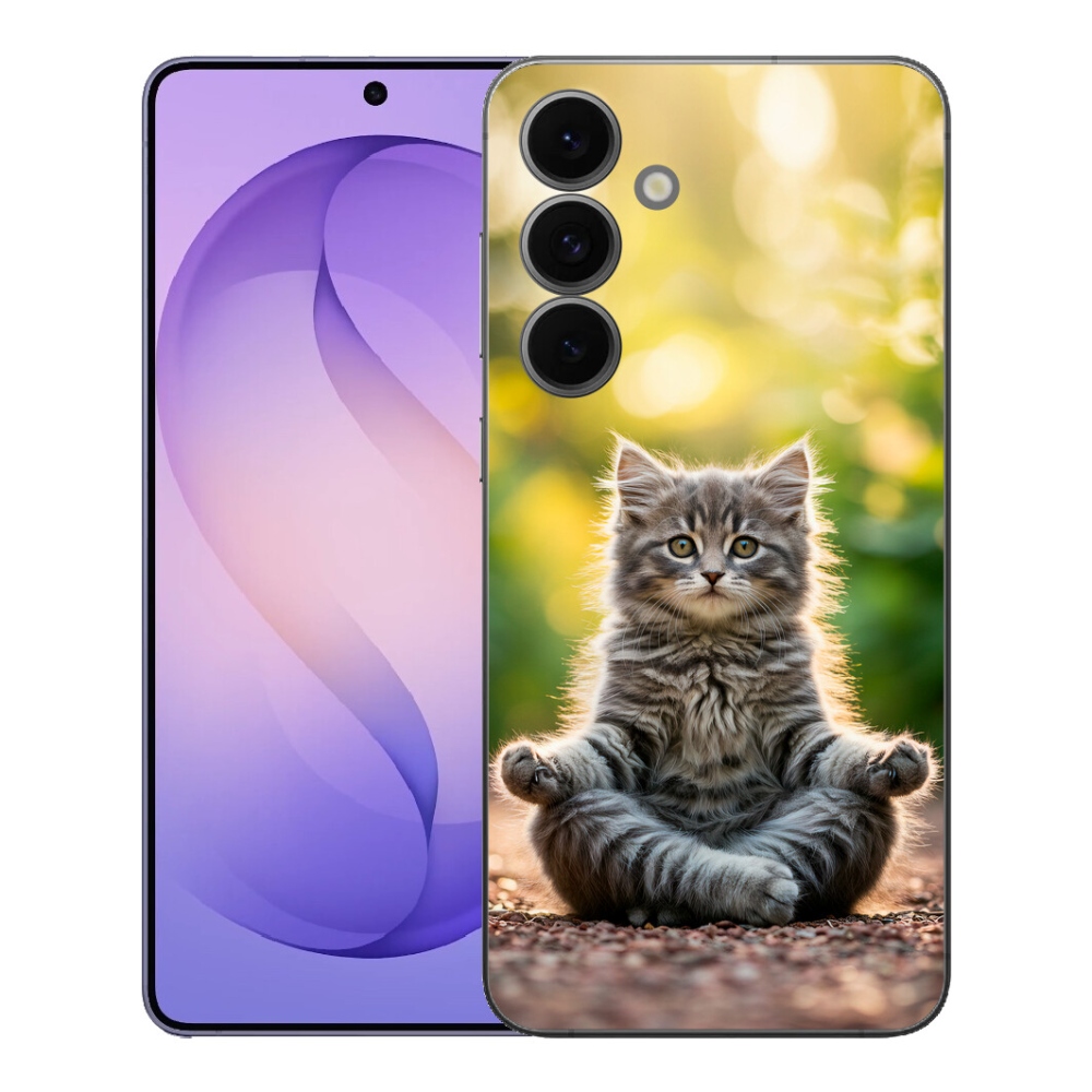 Gelový kryt mmCase na Samsung Galaxy S26 FE - meditující kotě