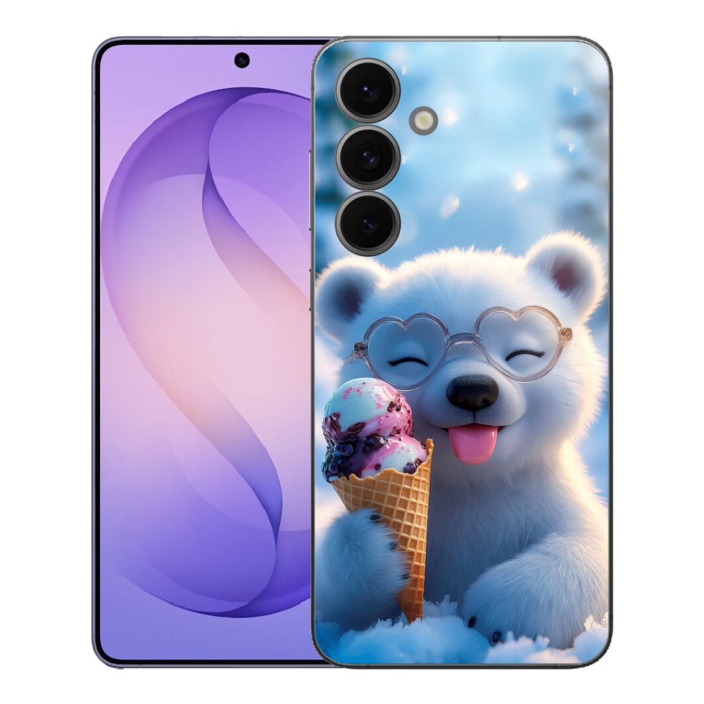 Gelový kryt mmCase na Samsung Galaxy S26 FE - medvídek se zmrzlinou