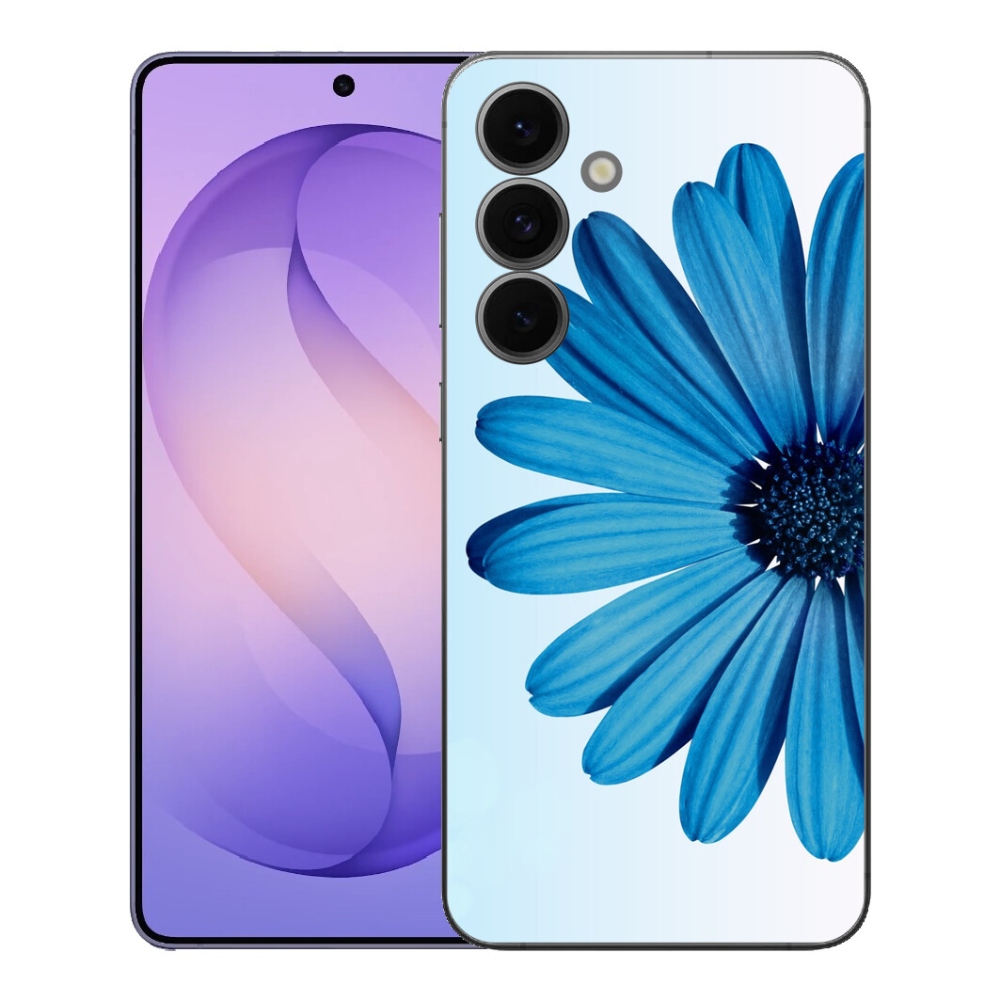 Gelový kryt mmCase na Samsung Galaxy S26 FE - modrá kopretina