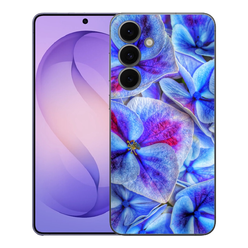 Gelový kryt mmCase na Samsung Galaxy S26 FE - modré květy 1