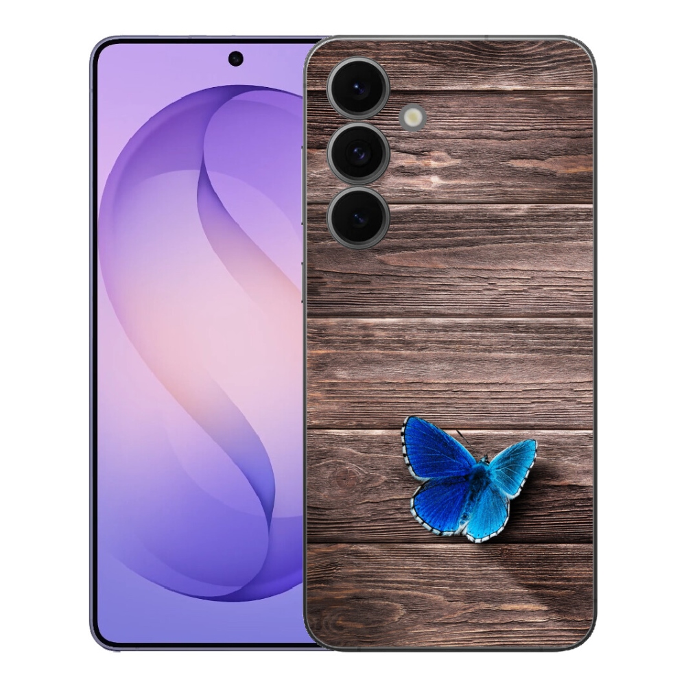Gelový kryt mmCase na Samsung Galaxy S26 FE - modrý motýl 1