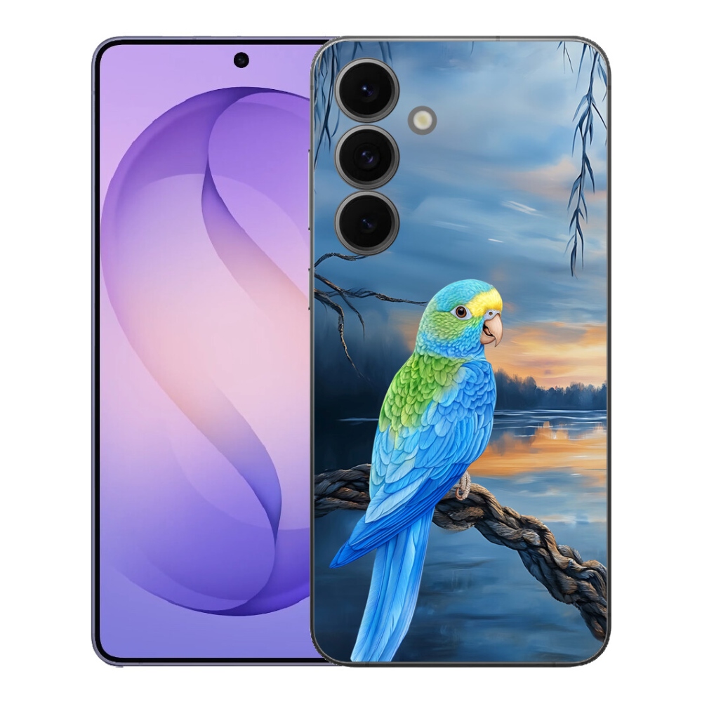 Gelový kryt mmCase na Samsung Galaxy S26 FE - modrý papoušek