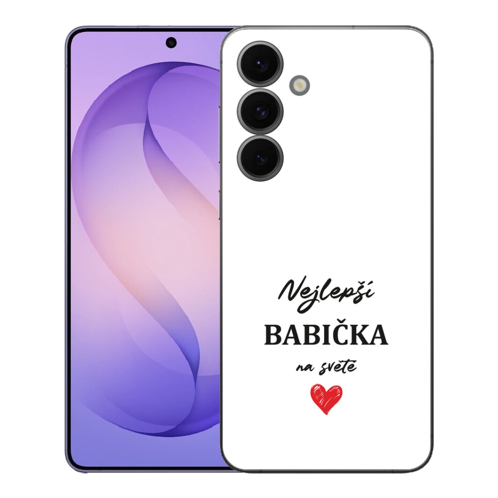 Gelový kryt mmCase na Samsung Galaxy S26 FE - nejlepší babička 1 bílé pozadí
