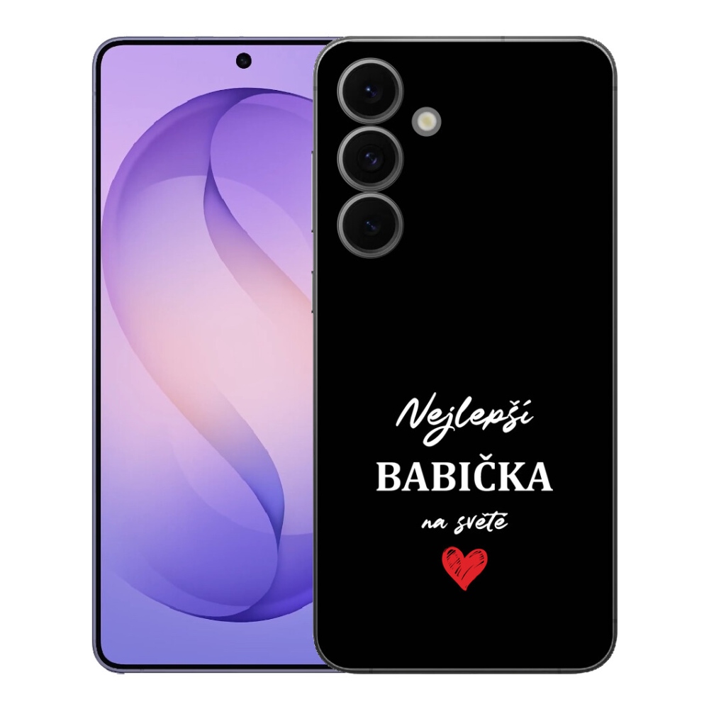 Gelový kryt mmCase na Samsung Galaxy S26 FE - nejlepší babička 1 černé pozadí