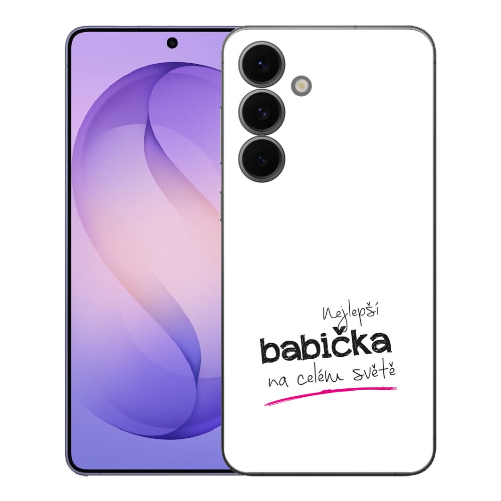 Gelový kryt mmCase na Samsung Galaxy S26 FE - nejlepší babička 4 bílé pozadí