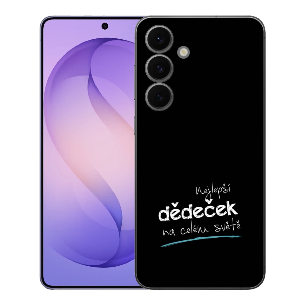 Gelový kryt mmCase na Samsung Galaxy S26 FE - nejlepší dědeček 3 černé pozadí