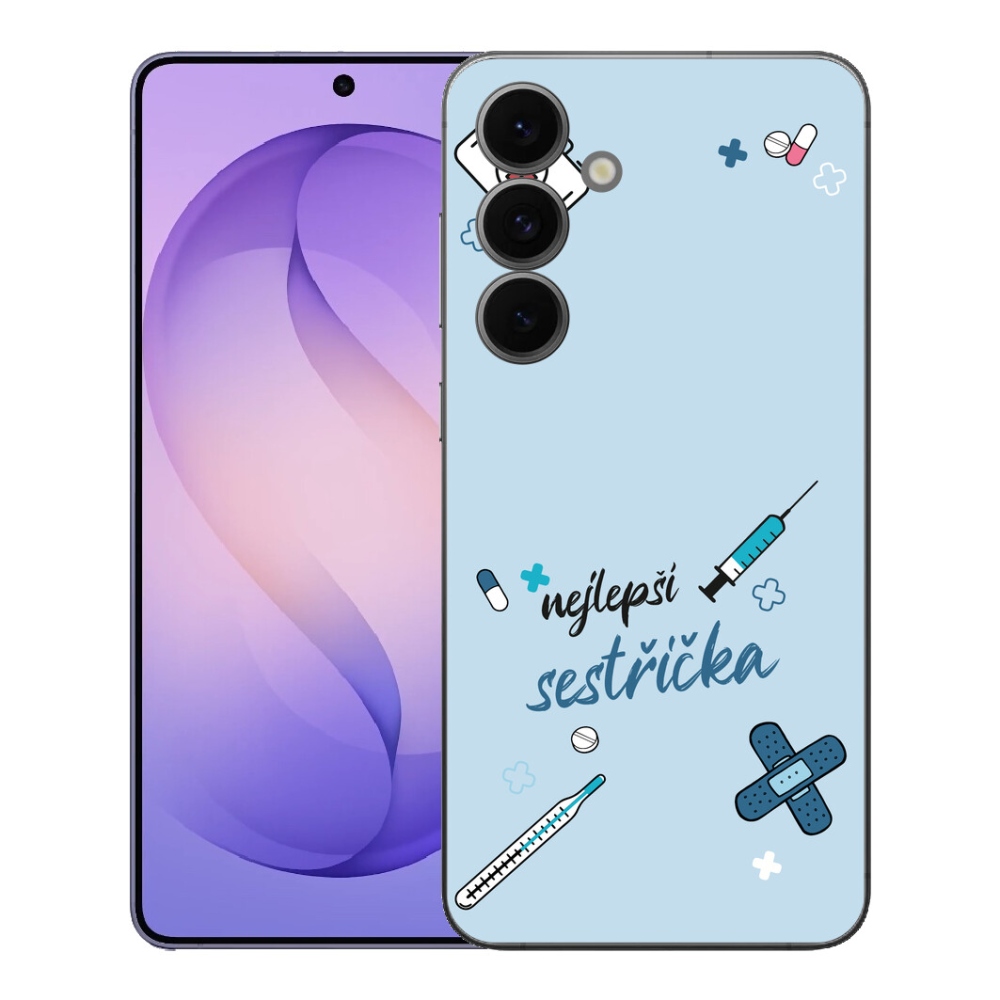 Gelový kryt mmCase na Samsung Galaxy S26 FE - nejlepší sestřička modré pozadí