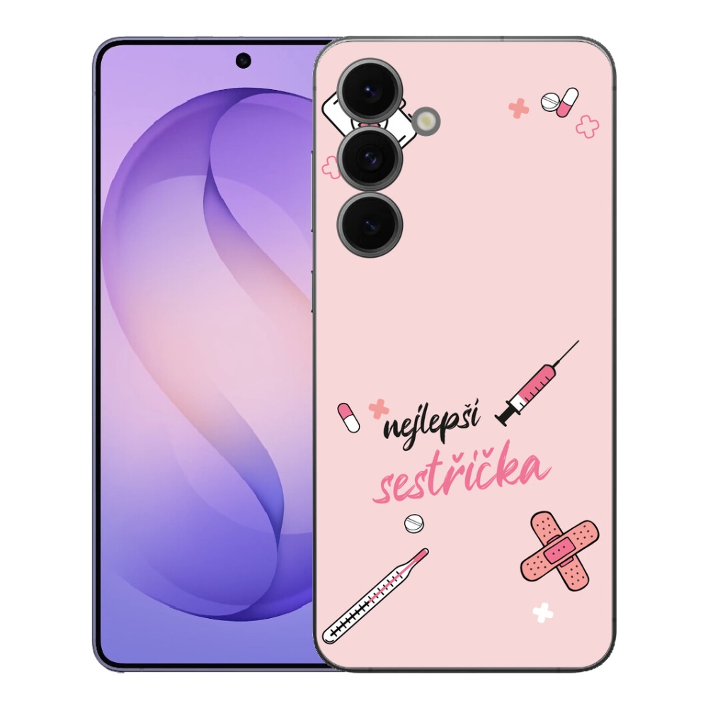 Gelový kryt mmCase na Samsung Galaxy S26 FE - nejlepší sestřička růžové pozadí