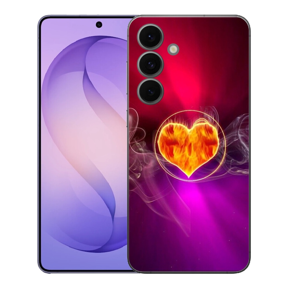 Gelový kryt mmCase na Samsung Galaxy S26 FE - ohnivé srdce