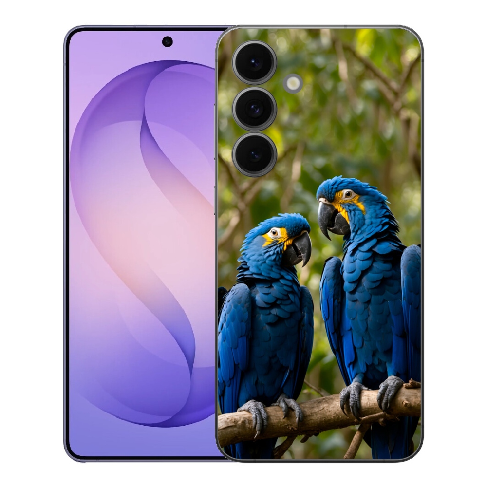 Gelový kryt mmCase na Samsung Galaxy S26 FE - papouščí duo