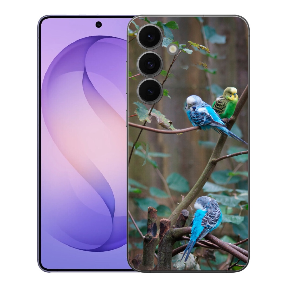 Gelový kryt mmCase na Samsung Galaxy S26 FE - papoušci na větvi