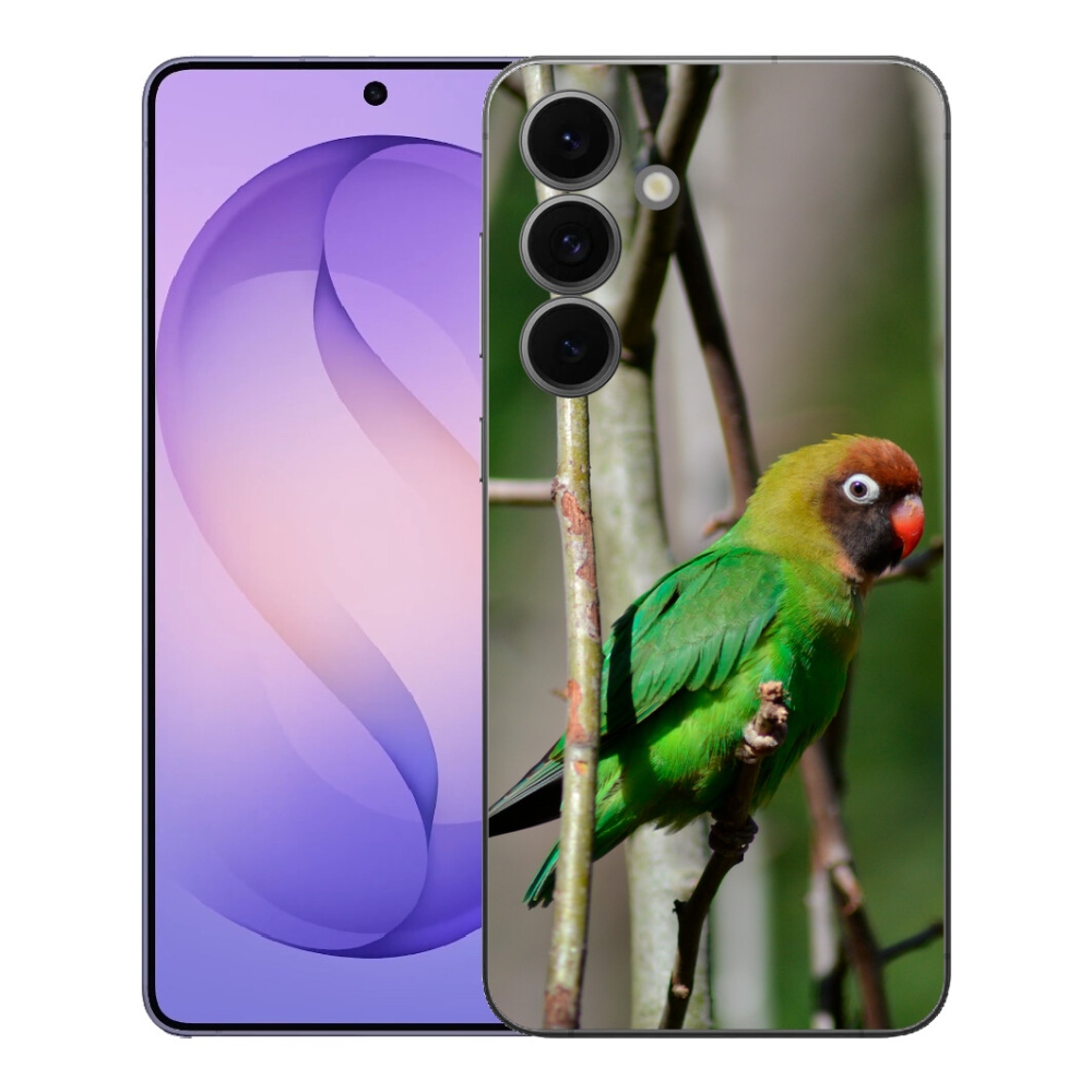 Gelový kryt mmCase na Samsung Galaxy S26 FE - papoušek agapornis