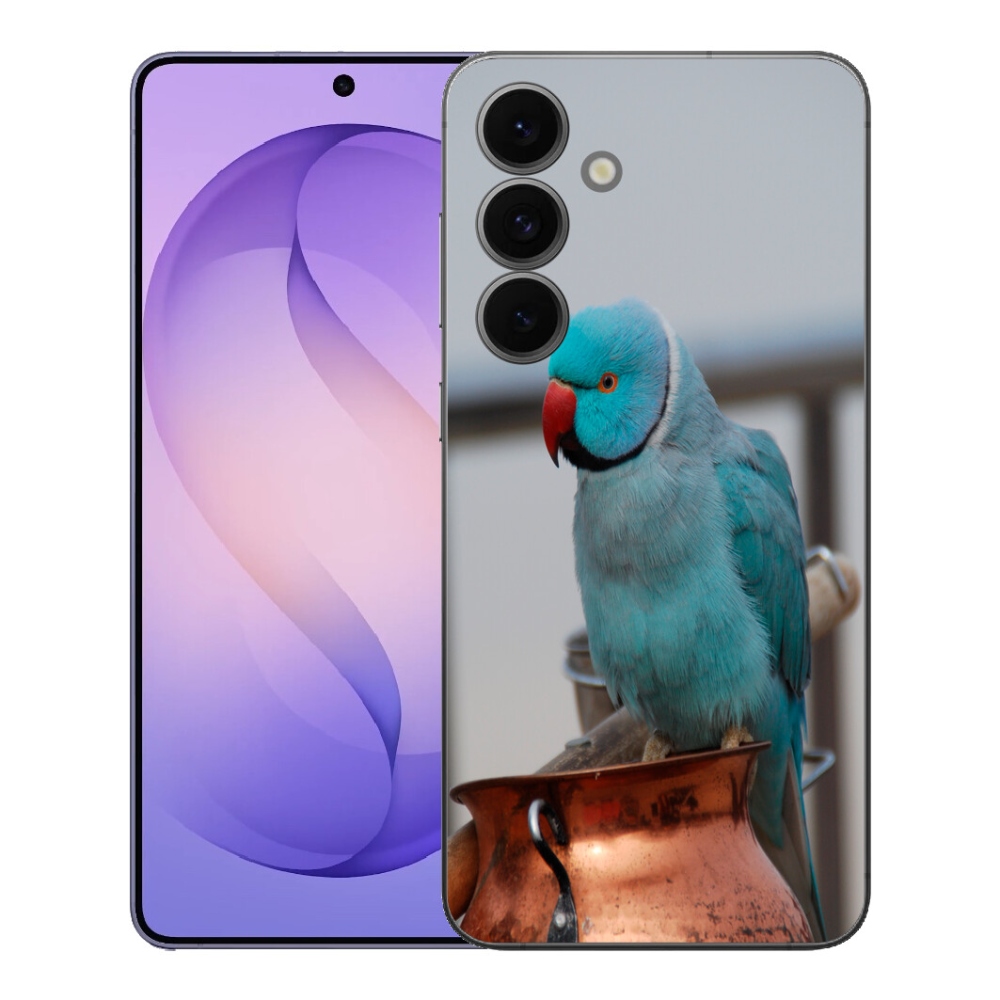 Gelový kryt mmCase na Samsung Galaxy S26 FE - papoušek alexandr modrý