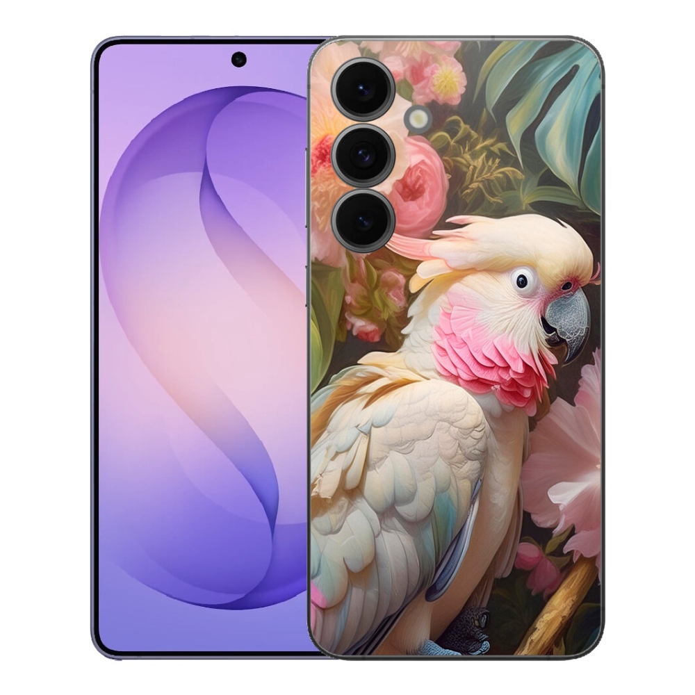 Gelový kryt mmCase na Samsung Galaxy S26 FE - papoušek kakadu růžový 2