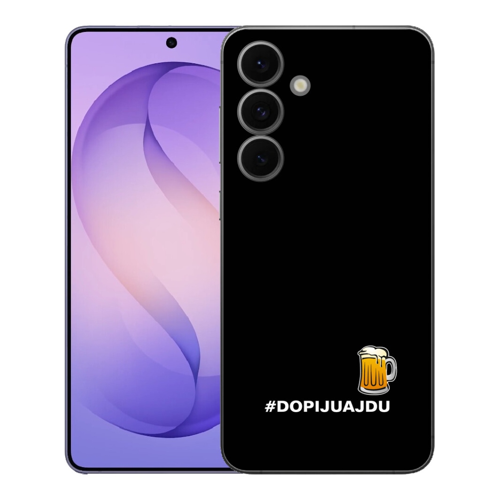 Gelový kryt mmCase na Samsung Galaxy S26 FE - pivní motiv 1 černé pozadí