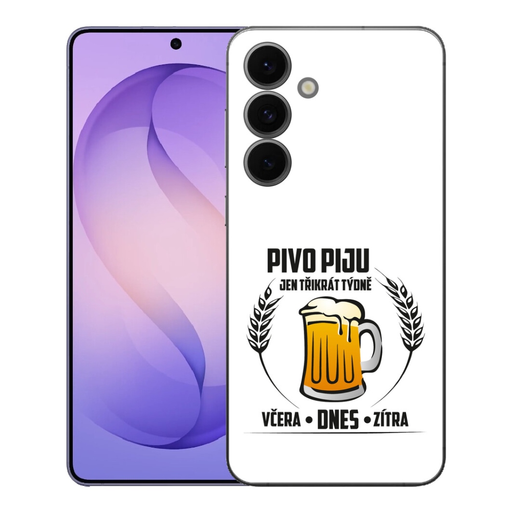 Gelový kryt mmCase na Samsung Galaxy S26 FE - pivní motiv bílé pozadí
