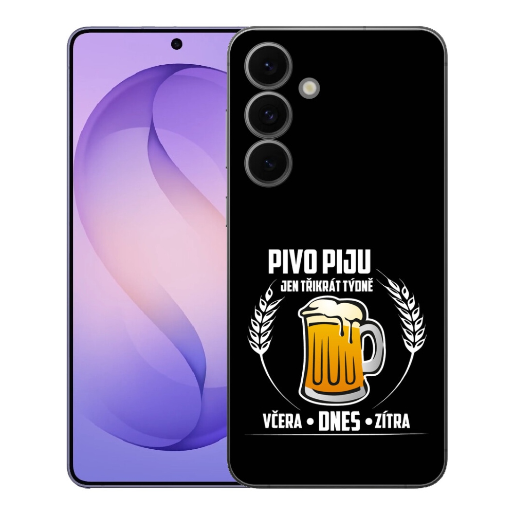 Gelový kryt mmCase na Samsung Galaxy S26 FE - pivní motiv černé pozadí