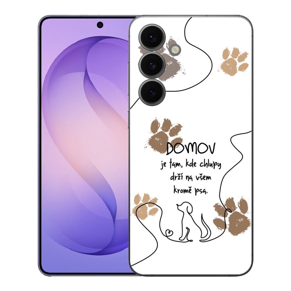 Gelový kryt mmCase na Samsung Galaxy S26 FE - psí motiv bílé pozadí