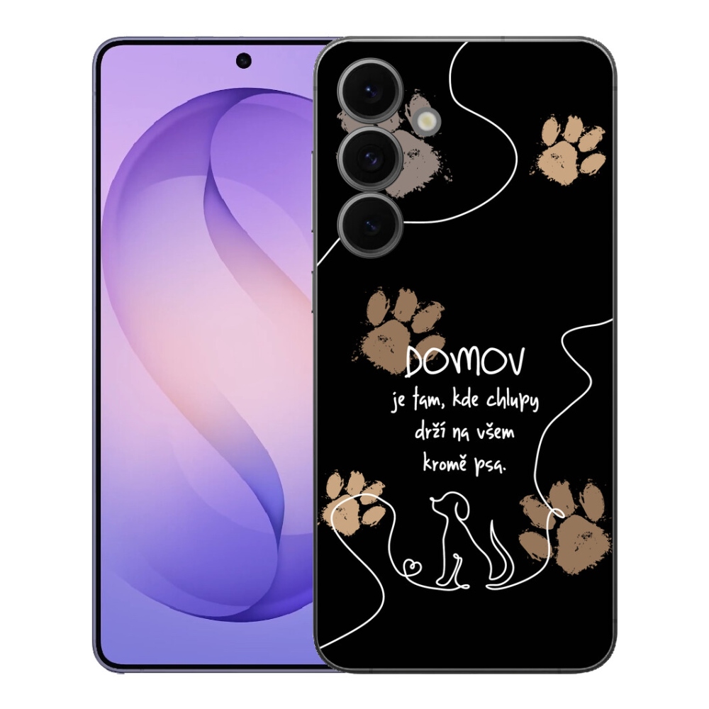 Gelový kryt mmCase na Samsung Galaxy S26 FE - psí motiv černé pozadí