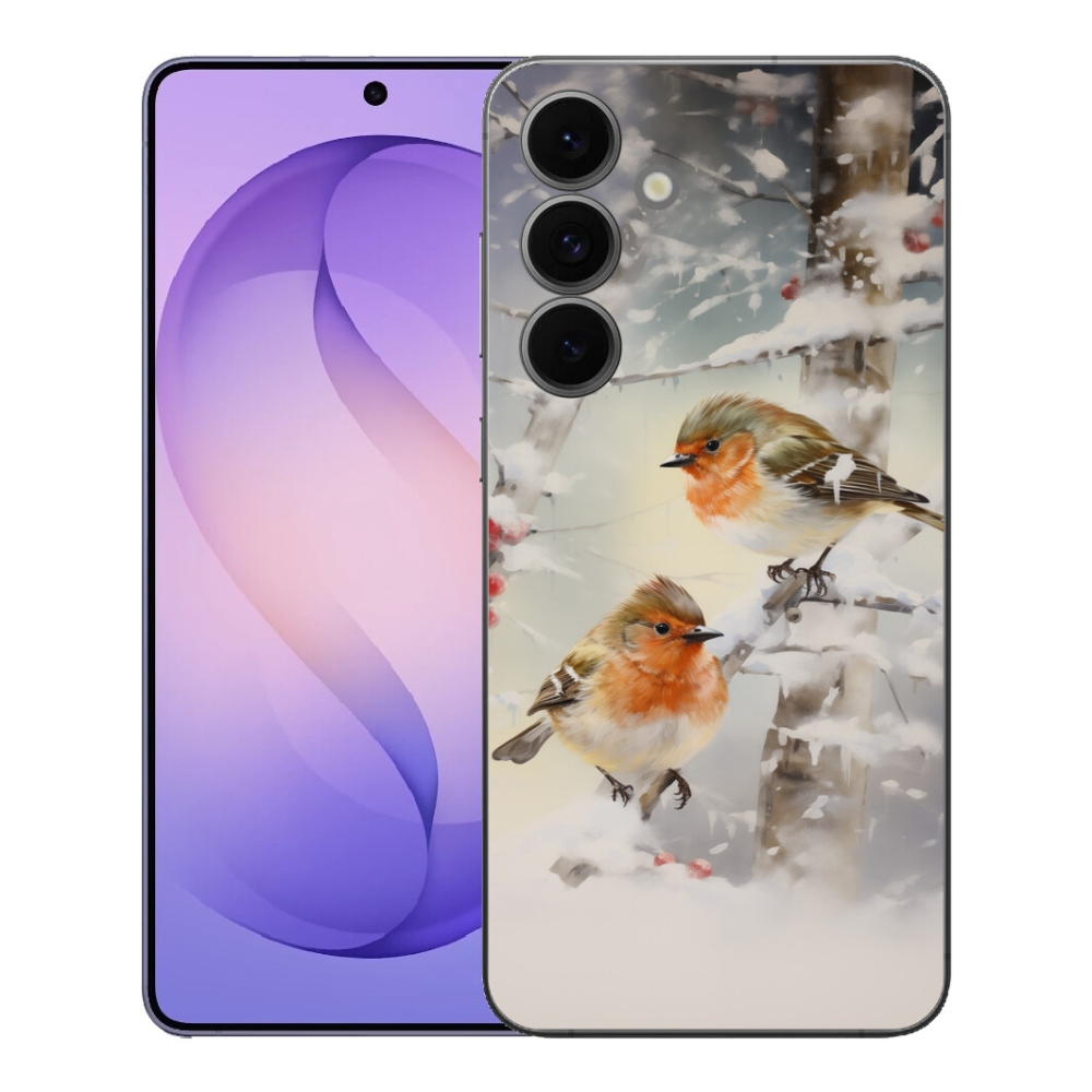 Gelový kryt mmCase na Samsung Galaxy S26 FE - ptáčci v zimě