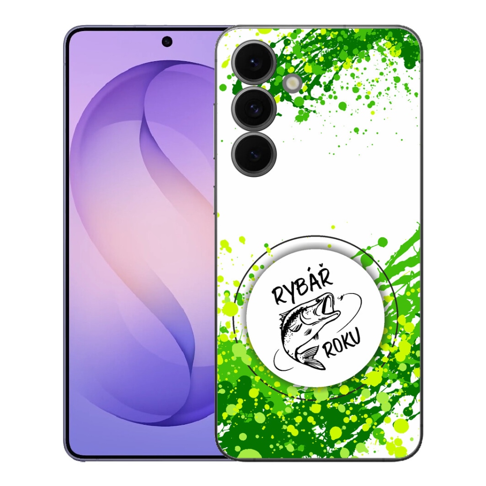 Gelový kryt mmCase na Samsung Galaxy S26 FE - rybář roku bílé pozadí