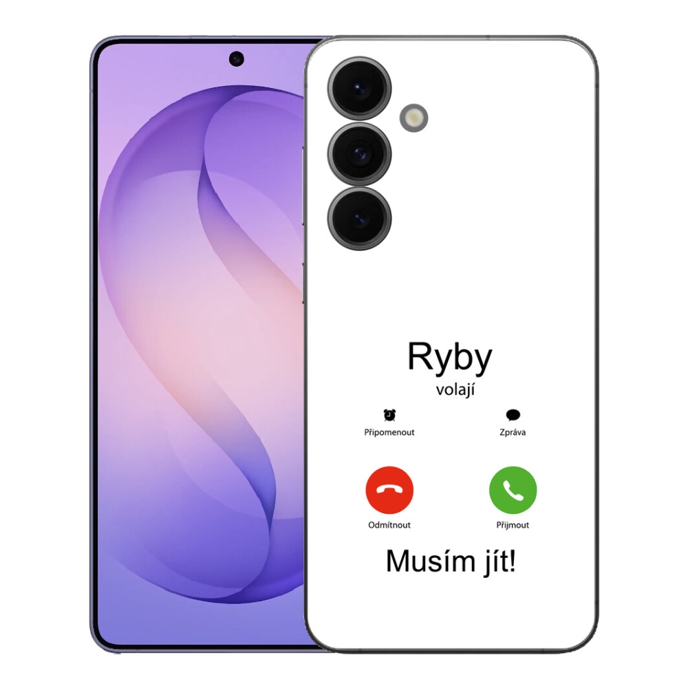 Gelový kryt mmCase na Samsung Galaxy S26 FE - ryby volají bílé pozadí