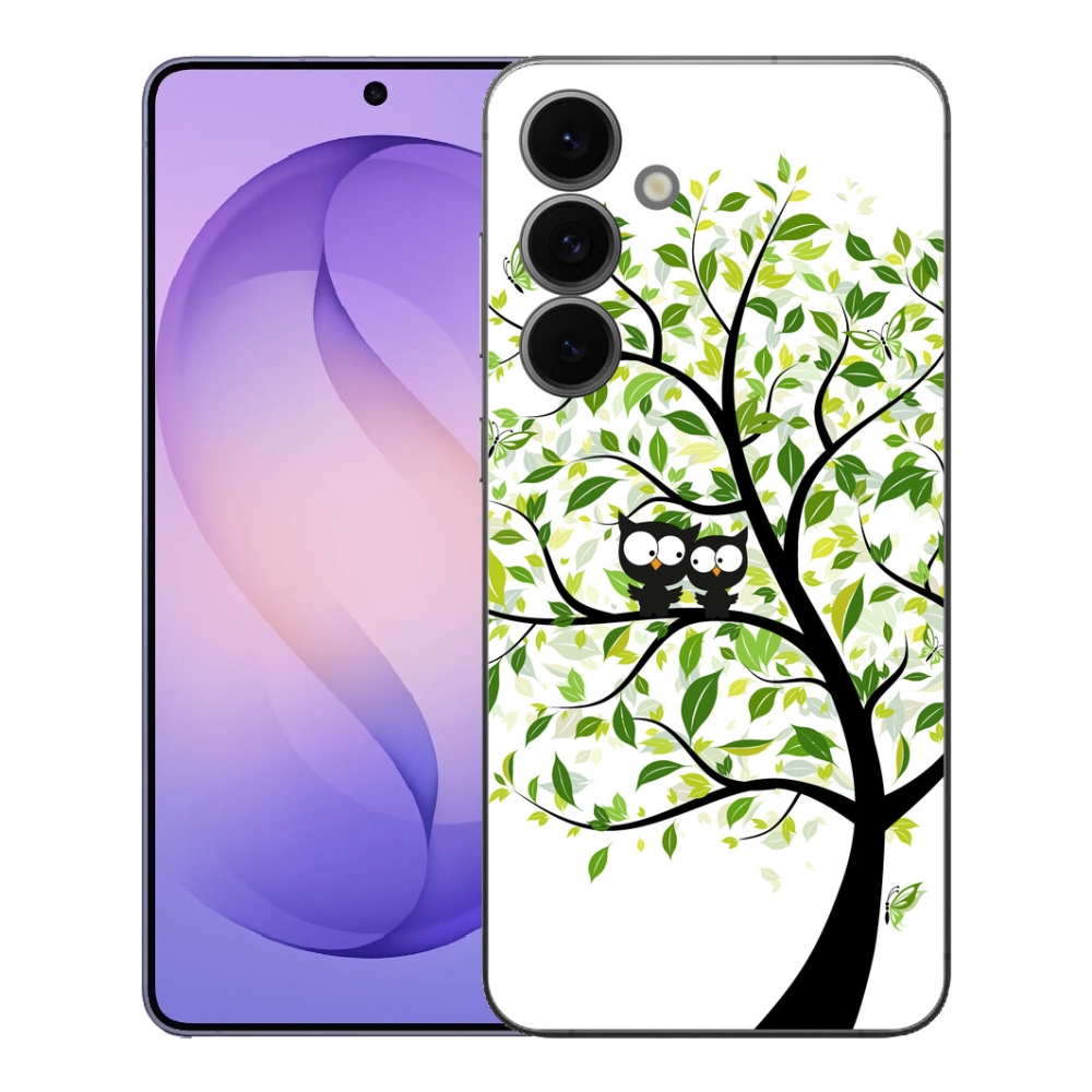 Gelový kryt mmCase na Samsung Galaxy S26 FE - sovičky na stromě