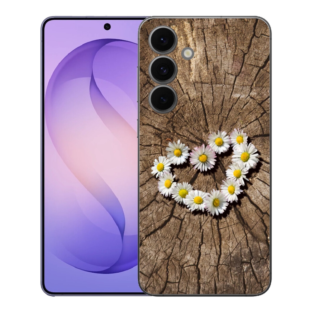 Gelový kryt mmCase na Samsung Galaxy S26 FE - srdce z kopretin