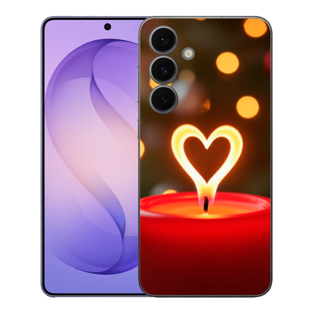 Gelový kryt mmCase na Samsung Galaxy S26 FE - srdce z plamene