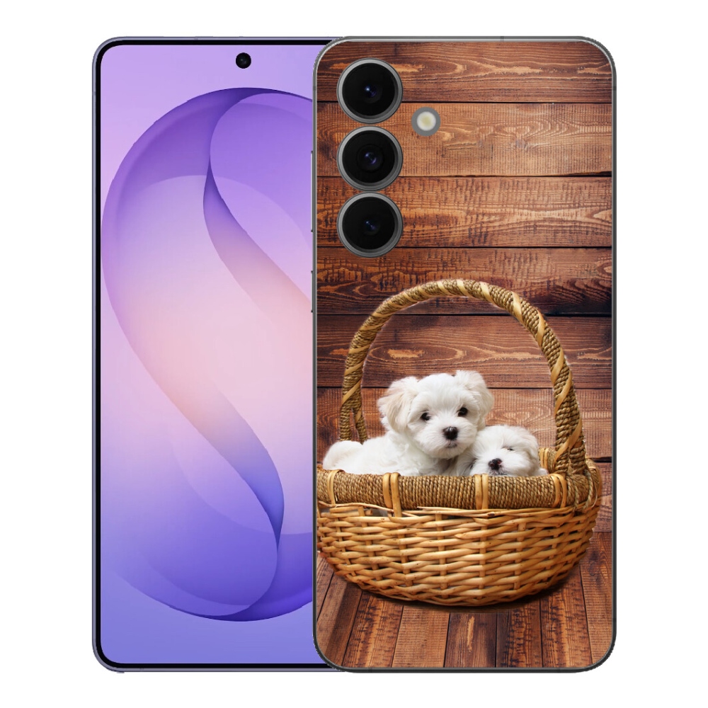 Gelový kryt mmCase na Samsung Galaxy S26 FE - štěňátka