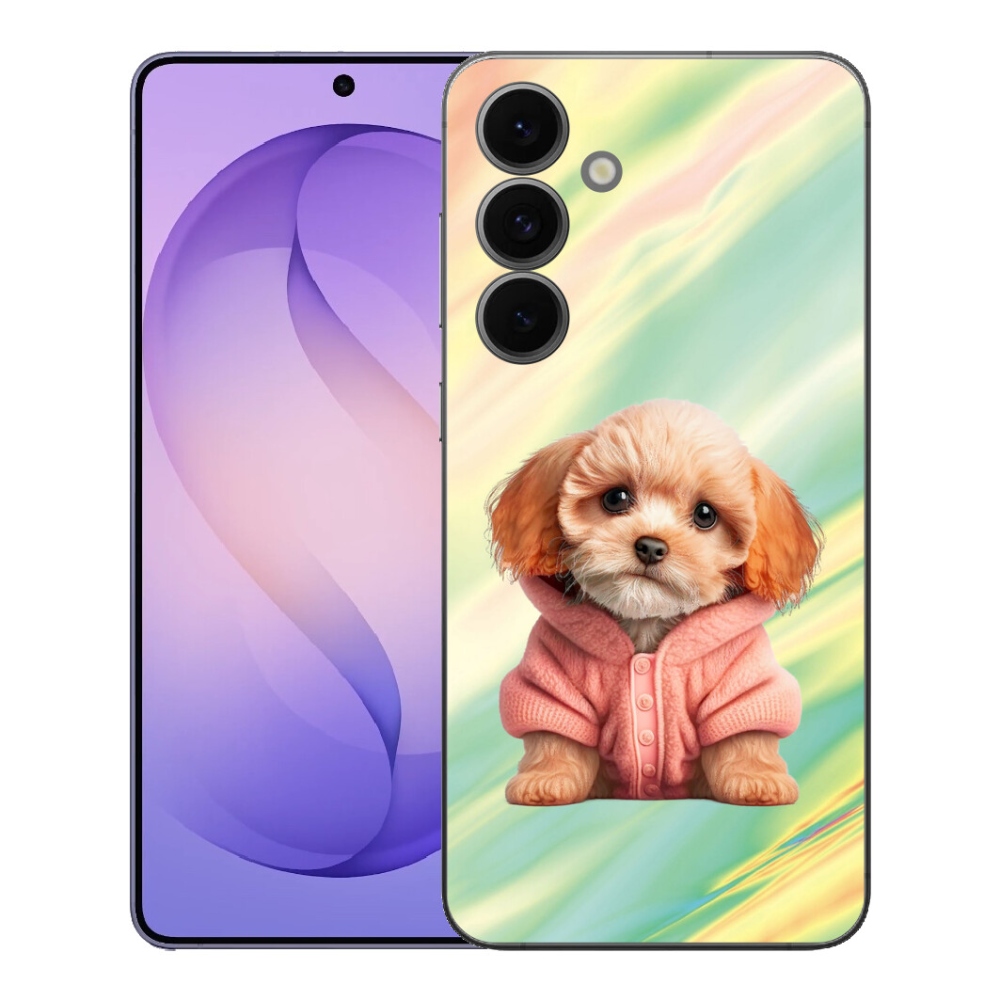 Gelový kryt mmCase na Samsung Galaxy S26 FE - štěně ve svetru