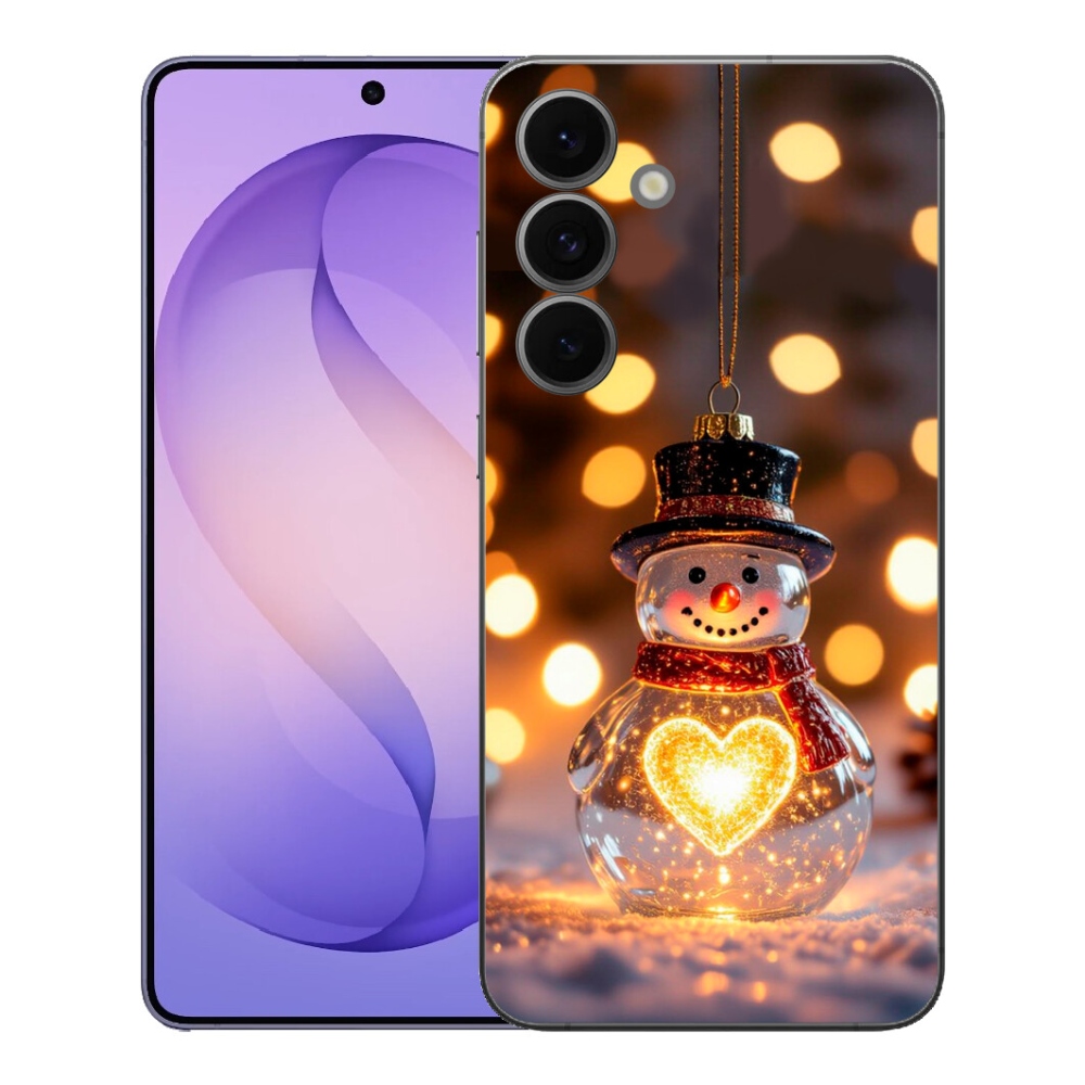 Gelový kryt mmCase na Samsung Galaxy S26 FE - svítící vánoční sněhulák
