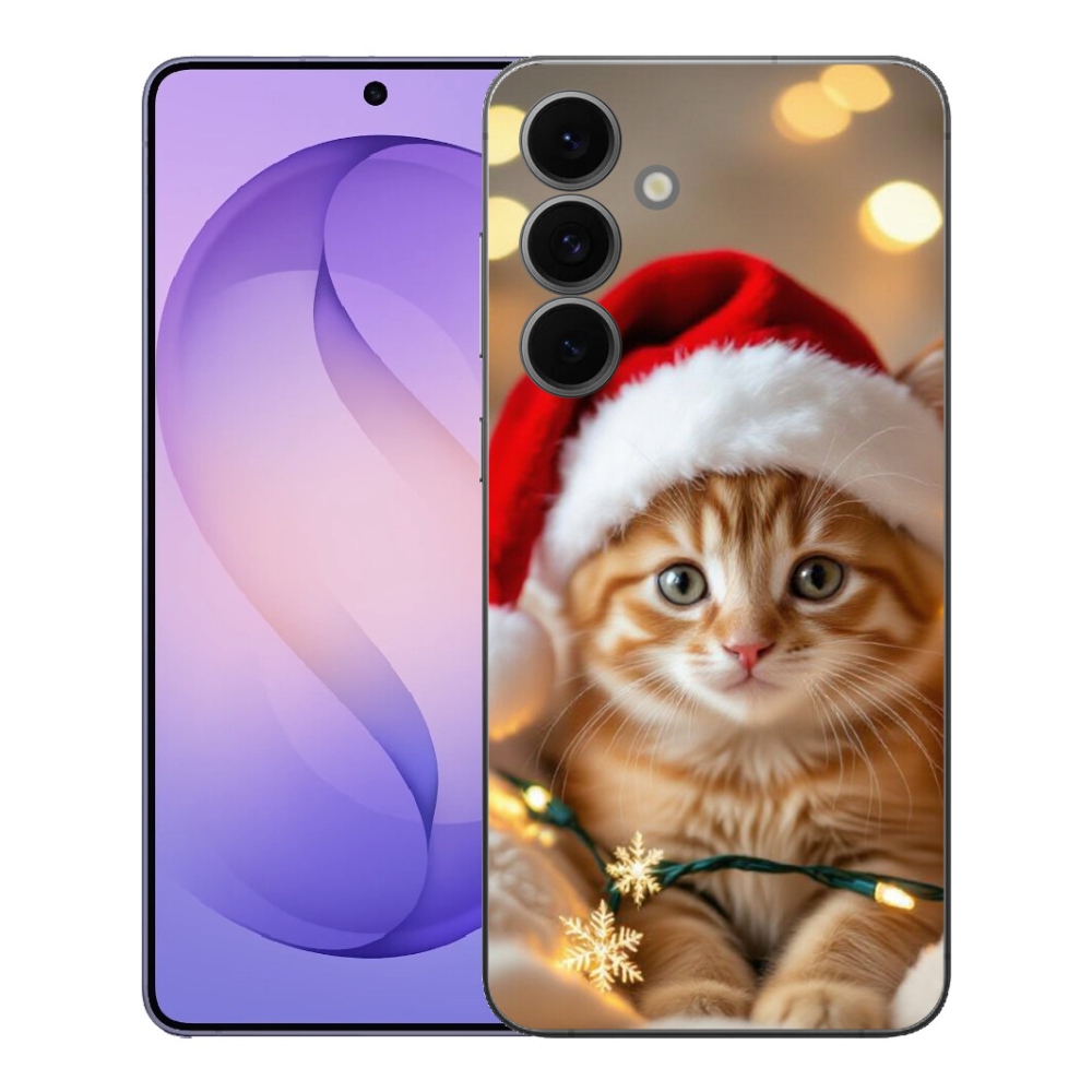 Gelový kryt mmCase na Samsung Galaxy S26 FE - vánoční kotě