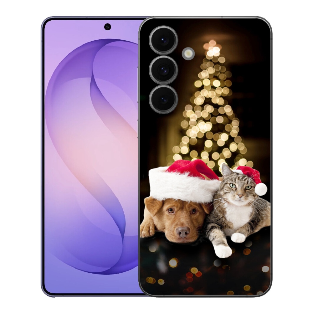 Gelový kryt mmCase na Samsung Galaxy S26 FE - vánoční pes a kočka