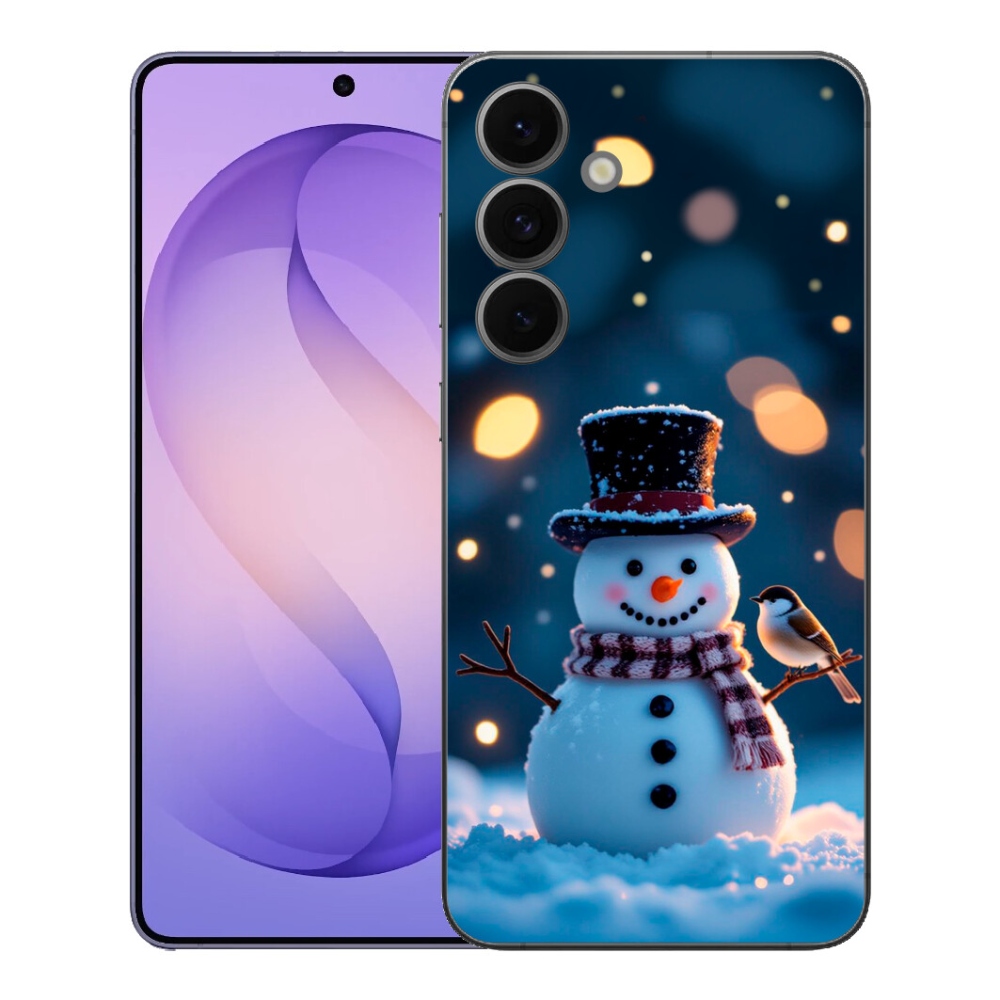 Gelový kryt mmCase na Samsung Galaxy S26 FE - vánoční sněhulák
