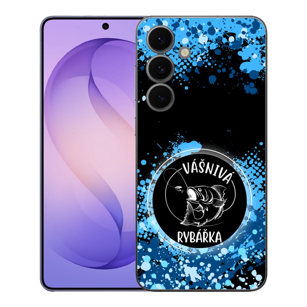 Gelový kryt mmCase na Samsung Galaxy S26 FE - vášnivá rybářka černé pozadí