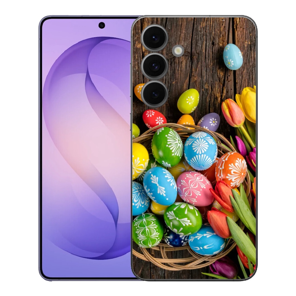 Gelový kryt mmCase na Samsung Galaxy S26 FE - velikonoční vajíčka