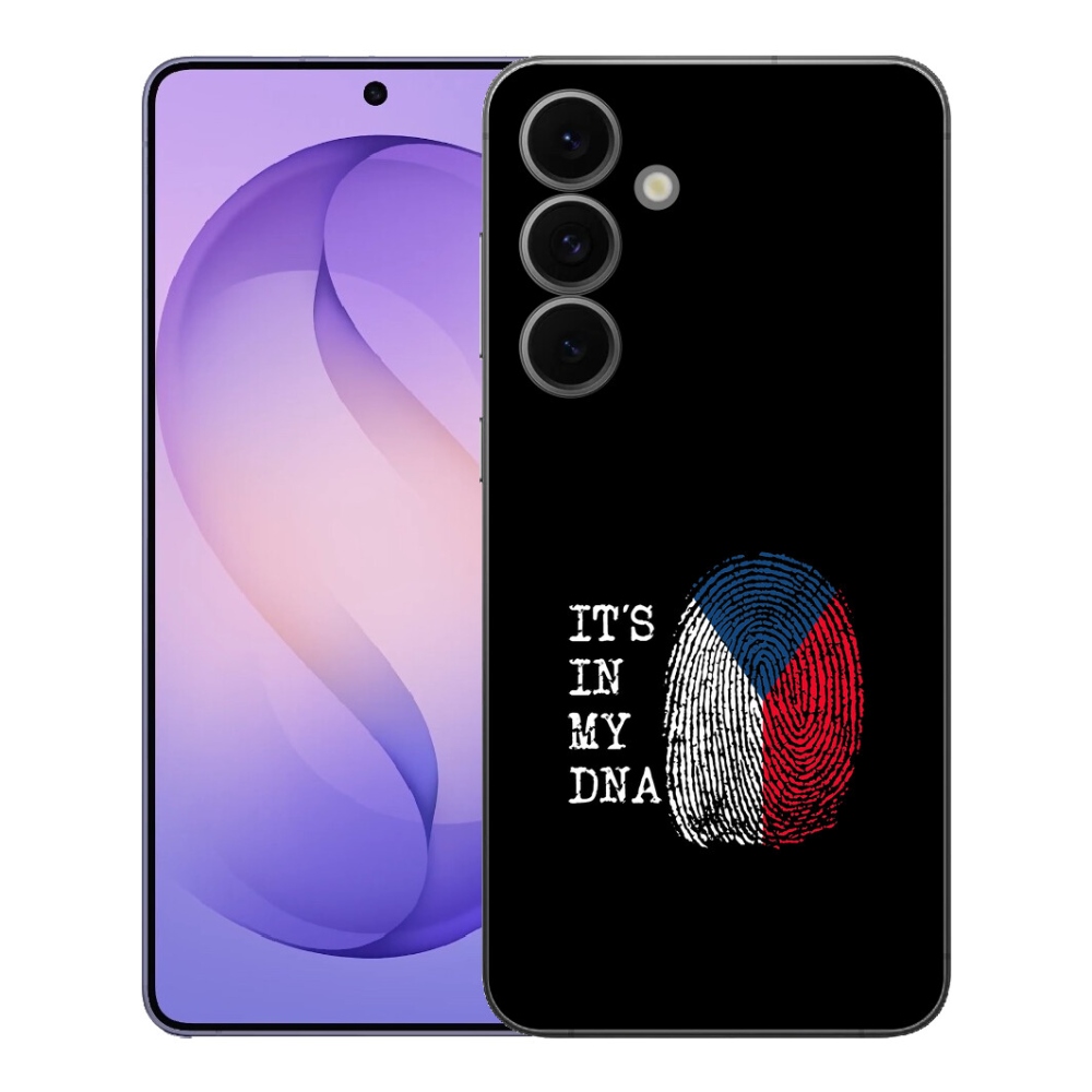 Gelový kryt mmCase na Samsung Galaxy S26 FE - vlajka otisk prstu černé pozadí