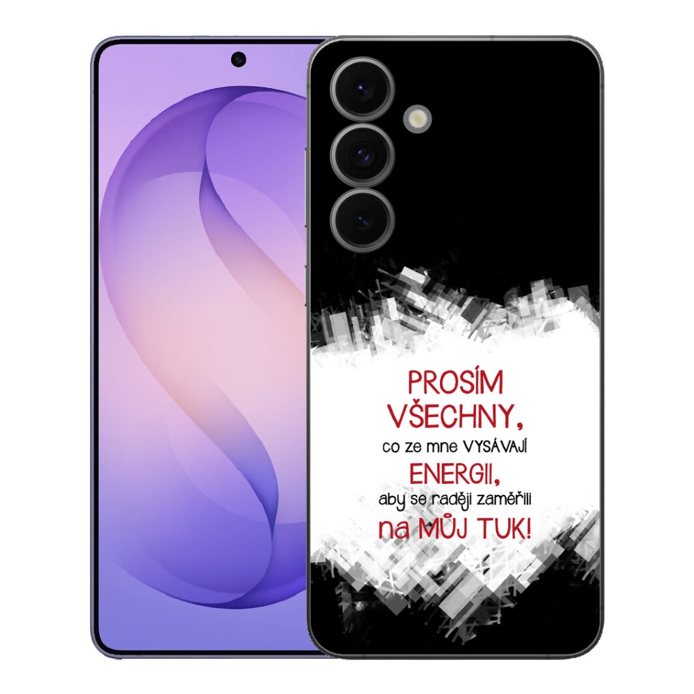 Gelový kryt mmCase na Samsung Galaxy S26 FE - vtipný text 1 červený
