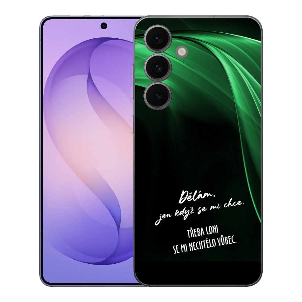 Gelový kryt mmCase na Samsung Galaxy S26 FE - vtipný text 12 černé pozadí