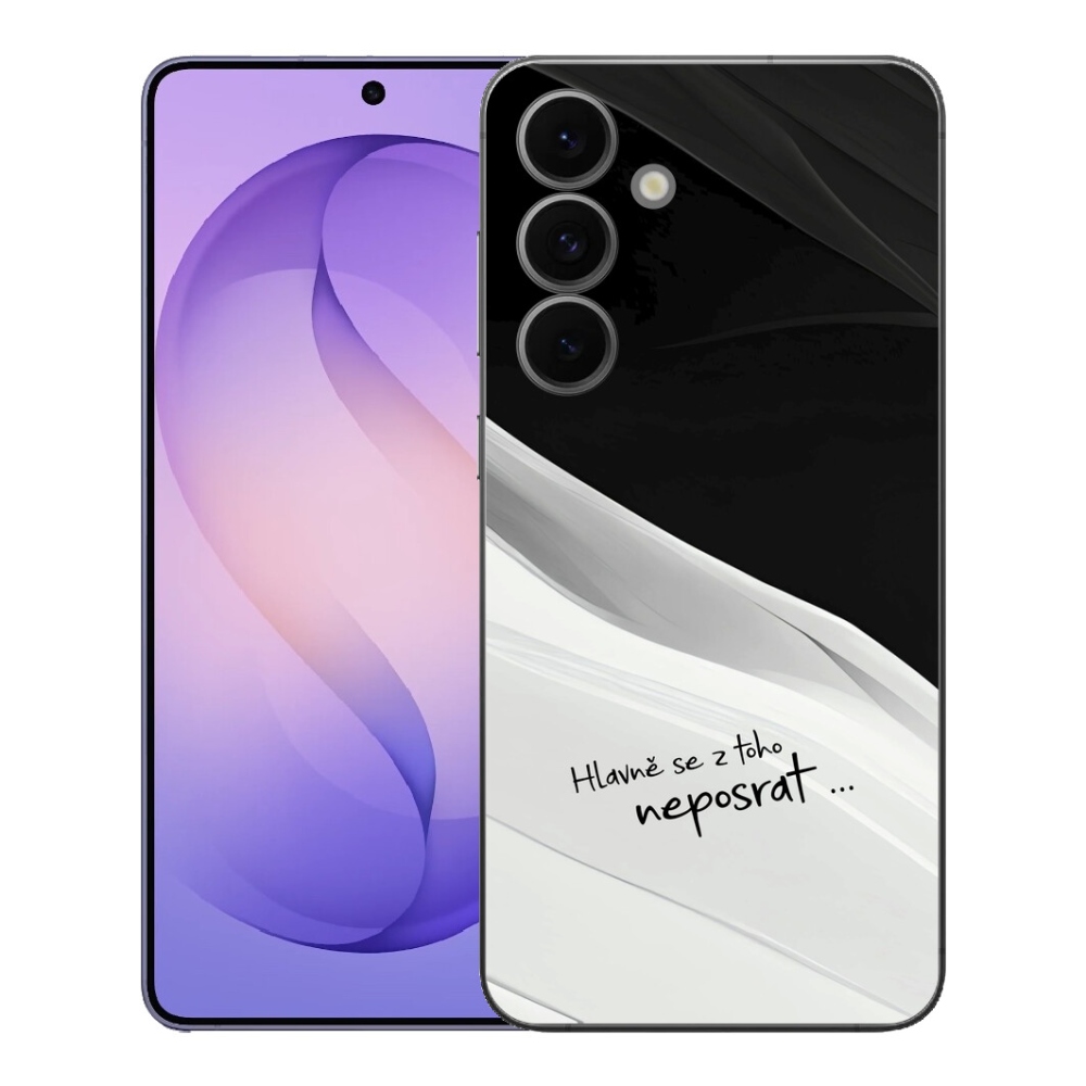 Gelový kryt mmCase na Samsung Galaxy S26 FE - vtipný text 13 bíločerné pozadí